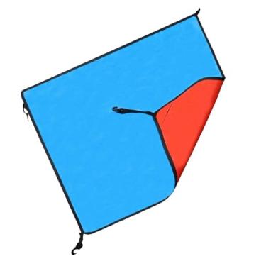 Imagem de Dynwave Tampa de proteção superior de tenda de 3 a 4 pessoas de barraca instantânea fácil de usar alcatrão multifuncional à prova d'água para caminhada ao ar, Laranja Azul