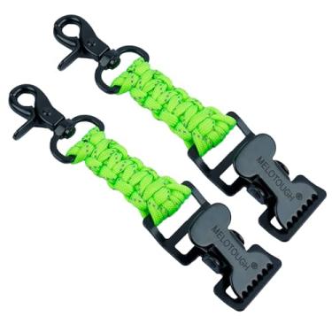 Imagem de MELOTOUGH Clipe de luva tático trançado paracord suporte de luva de trabalho clipe para mochila tática, cinto de ferramentas, acessório ao ar livre (Lime 2)