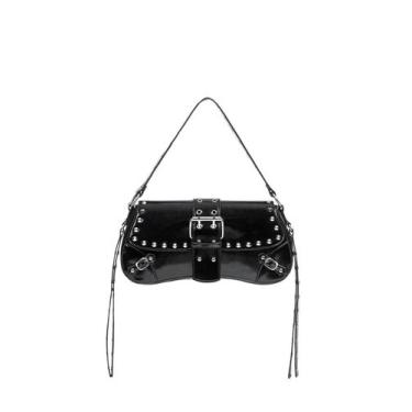 Imagem de Bolsa de ombro Verdusa Y2K Bolsa Rivet Punk Hobo Black Women