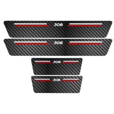 Imagem de Kit Soleira Protetora Porta Premium Red Carbono - 308 - Jhow Adesivos