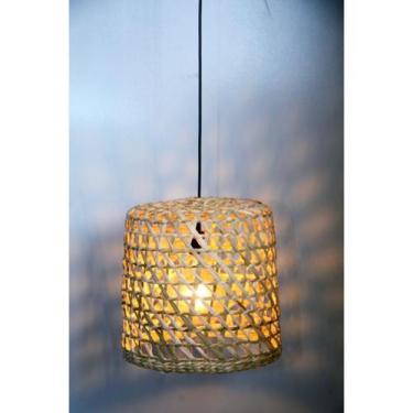 Imagem de Luminária Pendente Lustre Palha de Taboa Rústico 1 Peça Com Fio Comple