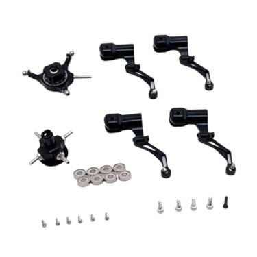 Imagem de menolana Conjunto de placa para helicóptero RC, cabeça de rotor, peça de reposição leve para aeronaves RC para K124 K170, Preto
