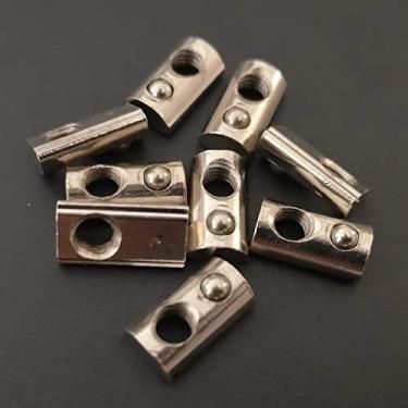 Imagem de Pacote com 100 porcas T M4 para 2020 2040 2060 Rolamento em mola para extrusões de alumínio Série 20 x 20 20 Acessórios de perfil de alumínio com encaixe de 6 mm (M4)