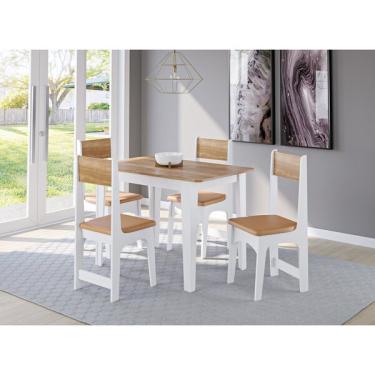 Imagem de Conjunto Sala De Jantar Mesa Nicoli Retangular 110x68cm Com 4