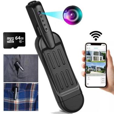Imagem de Mini Câmera Secreta Caneta WI-FI + 64GB Filmadora Full Hd 1080p Plug B