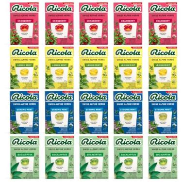 Imagem de Kit 20 Bala Importada Sortidos Ricola Zero Açúcar 28Gr Suíça