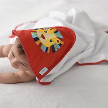 Imagem de Toalha com Capuz 80 cm x 80 cm Baby Joy, Leao Vermelho