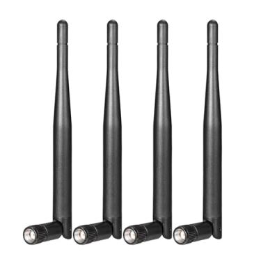 Imagem de Bingfu Antena WiFi de banda dupla 2,4 GHz 5 GHz 5,8 GHz 3dBi RP-SMA substituição de antena macho (pacote com 4) para roteador WiFi, placa de rede sem fio, adaptador USB, câmera IP de segurança, monitor de vigilância por vídeo