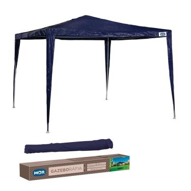 Imagem de Tenda Praia Gazebo 3x3m Rafia Com Bolsa De Transporte Mor Azul
