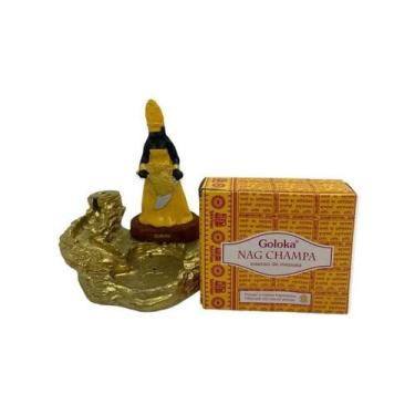 Imagem de Incensário Cascata Oxum Orixá + 10 Unidades De Incensos - Lua Mística 