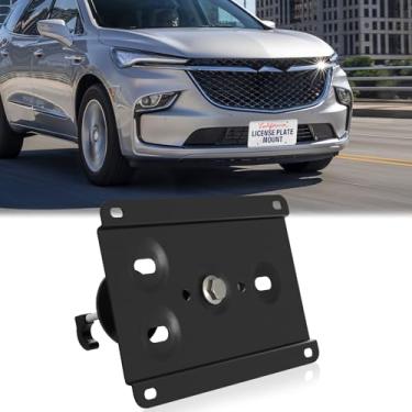 Imagem de Suporte de placa de carro para para-choque dianteiro compatível com Buick Enclave 2ª geração, Encore GX 2ª geração, Envision 2ª geração sem broca grade frontal moldura de placa de licença suporte