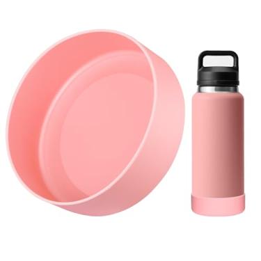 Imagem de Bluwing Bota protetora de silicone para garrafa YETI Rambler 1,020 g, manga de silicone para YETI 1,020 g, manga inferior antiderrapante, livre de BPA (rosa)