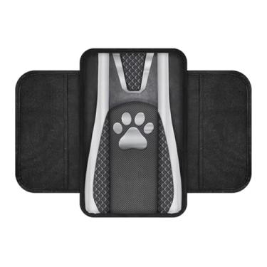 Imagem de LACIYISON Capa de apoio de braço de carro com estampa de pata de cachorro tipo metal lavável capa de console central resistente a arranhões protetor de caixa de assento protetor de braço automotivo