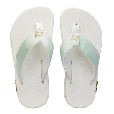 Imagem de Chinelo Kenner Kivah Branco e Turquesa 35