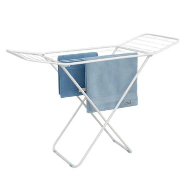 Imagem de Varal de Roupa de Chão Aço com Abas Retrátil Dobrável Grande - Suporta até 12Kg - Cor Branco