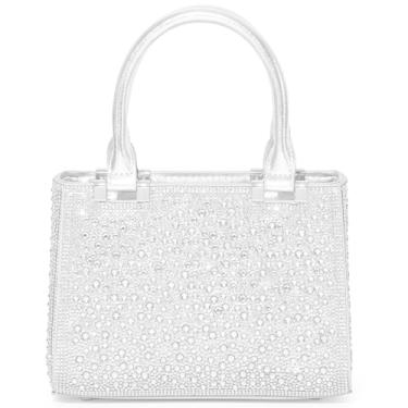 Imagem de Labair Bolsa clutch feminina com strass, bolsa noturna de diamante brilhante com glitter, mini bolsa para festa de casamento e formatura., Prata