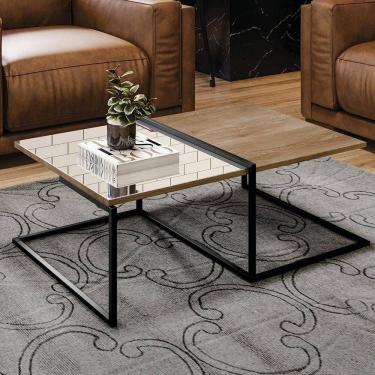 Imagem de Mesa De Centro Com Vidro Barcelona Demolição Preto