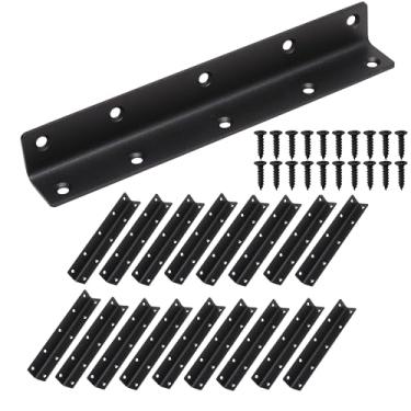 Imagem de Redunest Suporte Em L, Suporte De Canto Para Serviços Pesados, Pacote Com 20 Suportes De Prateleira De Metal De Aço Inoxidável De 8", Suporte De Ângulo Para Prateleiras, Suportes De Metal Preto Para M