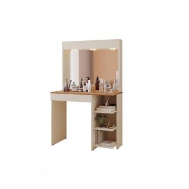 Imagem de Penteadeira Camarim Eliza 1 Gaveta -150x92cm Off White - Canela - Mobi