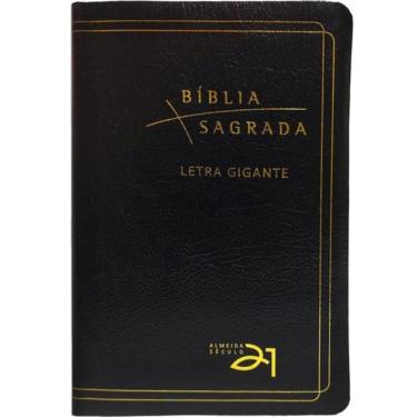 Imagem de Bíblia a21 letra gigante luxo - couro bonded preta