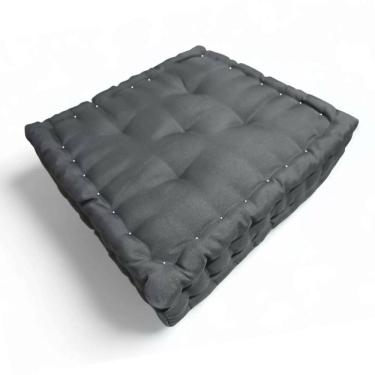 Imagem de Almofada Turca Futon Cadeiras Bancos Áreas 60X60 Cm Cinza Es