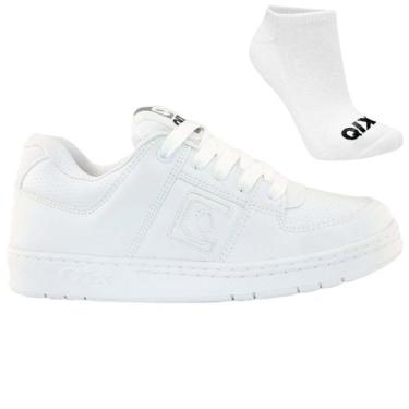 Imagem de Kit Tênis Qix 90s Original e Meia, 41, Branco, Masculino
