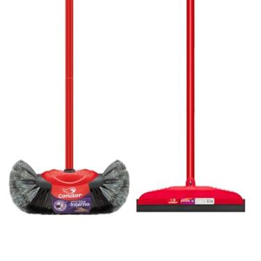 Imagem de Kit Limpeza 1 Vassoura Pelo Natural 1 Rodo Multiuso 30cm Com Cabo Condor