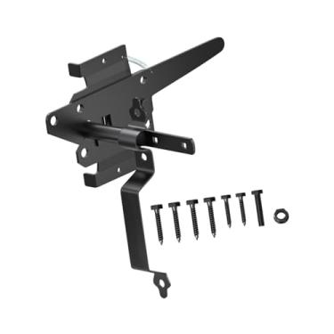 Imagem de WeiLaiKeQi Mola de trava de portão com travamento automático, trava de porta, suporte de poste, de portão de cerca para portas de galinheiro, portões de madeira, Style D