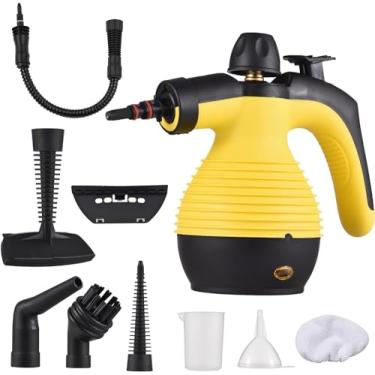 Imagem de Decdeal Limpador A Vapor Portátil, Máquina De Limpeza Pressurizada Multifuncional Alta Temperatura 1050 W Com 9 Acessórios, 110 V (Amarelo 1)