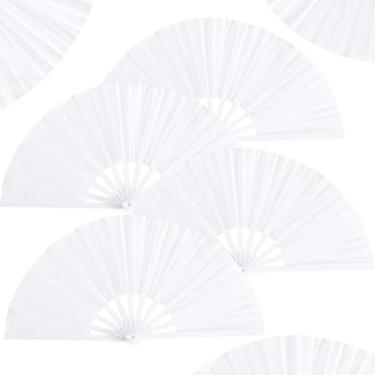 Imagem de Ventilador de botas no chão, grande ventilador de mão holográfico dobrável, ventiladores de palmas para dança de linha, artesanato dobrável segurando cores a laser leque de mão, festa, presente para