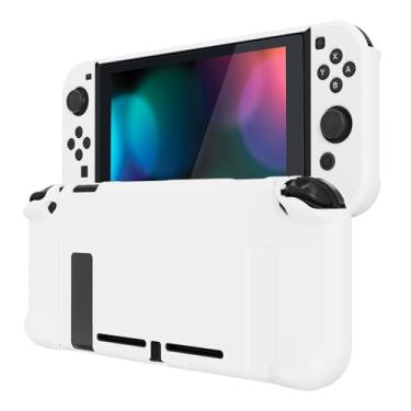 Imagem de eXtremeRate PlayVital Back Cover for Nintendo Switch Console, NS Joycon Handheld Controller Separable Protector Hard Shell, Customized Dockable Protective Case for Nintendo Switch - White