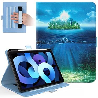 Imagem de Dteck Capa para iPad 6ª Geração 2018/iPad 5ª Geração 2017/iPad Air 2/iPad Air - Suporte Ajustável Auto Wake/Sleep Smart Soft Rubber Back Cover com suporte para iPad 9,7 polegadas, Beach