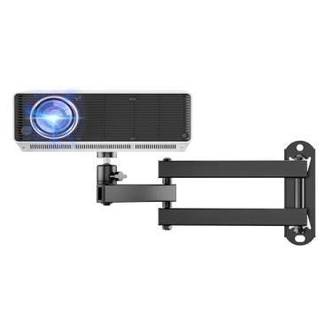 Imagem de WALI Suporte De Parede Para Projetor Dobrável, Suporte Universal Ajustável Para Projetor De Parede, Suporte Para Projetores De Liga De Alumínio, Tamanho Do Parafuso 1/4" M4 M6 (1330Lm-Pm), Preto