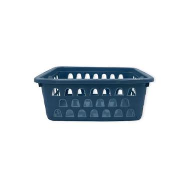 Imagem de Cesta Organizadora Pequena para Armários e Gavetas, Plástico, Azul
