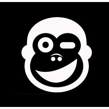 Imagem de Macaco Piscando Bonito Makarios LLC |Carros Caminhões Vans Paredes Laptop MKR| Branco |5,5 x 5|MKR596