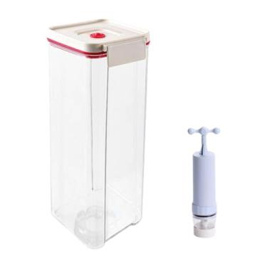 Imagem de SiaBiced Recipiente Selador a Vácuo com Bomba Manual, Caixa Empilhável para Conservar Alimentos Frescos, Recipientes para Preparação de Refeições para Forno, G, 1770ml