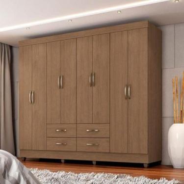 Imagem de Guarda Roupa Casal Ambiente Porto 8 Portas Carvalho Oak Móveis Leão