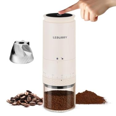 Imagem de LEBURRY Moedor De Café Portátil Leburry - Moedor De Café Elétrico Com Rebarbas Para Viagens, Acampamentos, Escritório - Moedor De Café Recarregável E Sem Fio Com 38 Configurações De Moagem Ajustávei