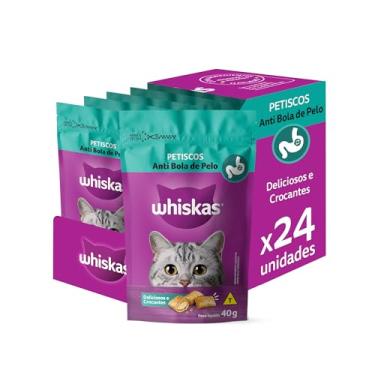Imagem de Pack de Petisco Whiskas Anti Bola de Pelo Para Gatos Adultos 40 g - 24 unidades