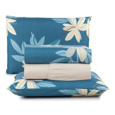 Imagem de Jogo de Cama Casal Box 4 Peças Micropercal 200 Fios com Lençol com Elástico e Fronhas – Toque Aveludado(Malibu)