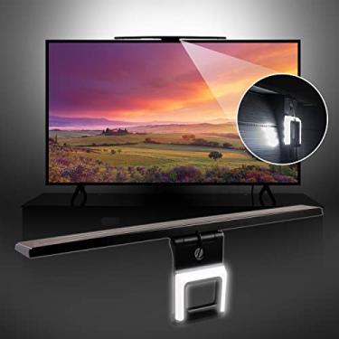 Imagem de GE Antena de TV amplificada com luzes LED, luz de viés para TV melhora a qualidade da imagem e reduz o cansaço ocular, HDTV digital 4K 1080p VHF UHF, amplificador de sinal do amplificador, filtro LTE, longo alcance interno, 46003