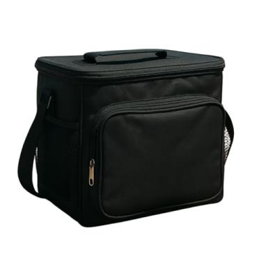 Imagem de Bolsa Térmica Marmita Lancheira Marmiteira Sacola para Academia Passeio Cerveja Praia Bebida Camping Masculina Feminina Fitness Academia Trabalho (PRETO)