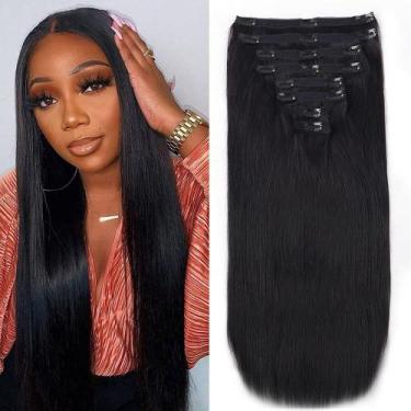 Imagem de Extensões de cabelo Clip in Pobokix Straight 120g 45cm Natural