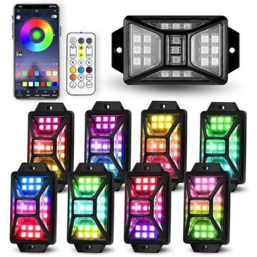 Imagem de LED Rock Lights Auto Buero 8 Pods RGB à prova d'água com controle