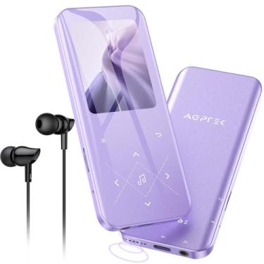 Imagem de Leitor MP3 AGPTEK A09X 32GB Bluetooth 5.3 com alto-falante roxo