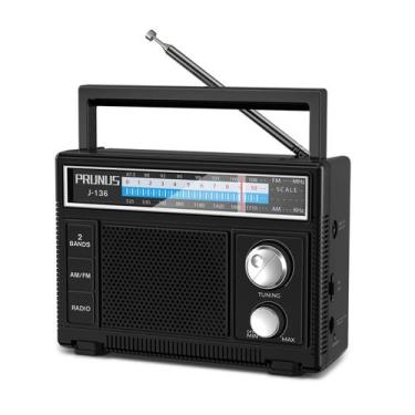 Imagem de Rádio portátil PRUNUS J-136 AM FM com alto-falante e AUX