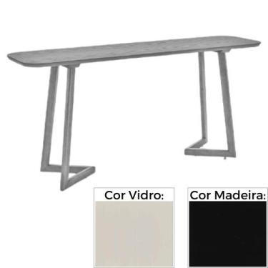 Imagem de Aparador MH-5345 Herval 160 cm Madeira Laca Fosca Preta Vidro Off Whit