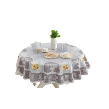 Imagem de Toalha de Mesa Redonda Rendada 1,60ØM Estampada - Rendam, Girassol