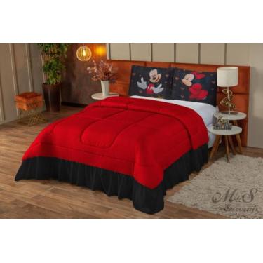 Imagem de Colcha mickey & minnie casal queen 03 peças estampado - MS ENXOVAIS, V