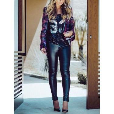 Imagem de Calça Feminina Legging Cirre Disco Com Botao e Bolso - MKB